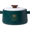 Casserole 4.5L vertes en céramique pure antiadhésive à haute température avec couvercle