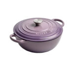Casserole fonte émaillée violette , gaz , induction  5L anti-adhésive 30cm