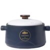 Casserole 4.5L bleu en céramique pure antiadhésive à haute température avec couvercle