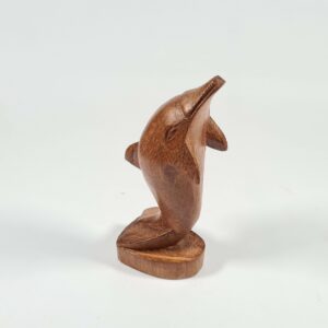 Statuette Dauphin en bois palissandre